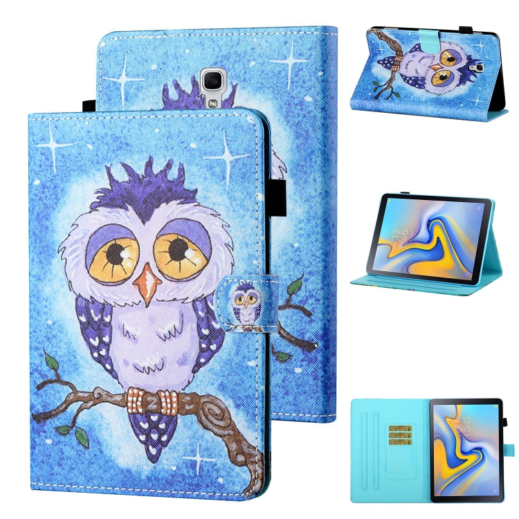 For Samsung Galaxy Tab A 10.5 T590/T595 Coloured Drawing Stitching Horizontal Flip Leather Case with Holder & Card Slot & Sleep / Wake-up Function(Blue Owl) by bashfashion