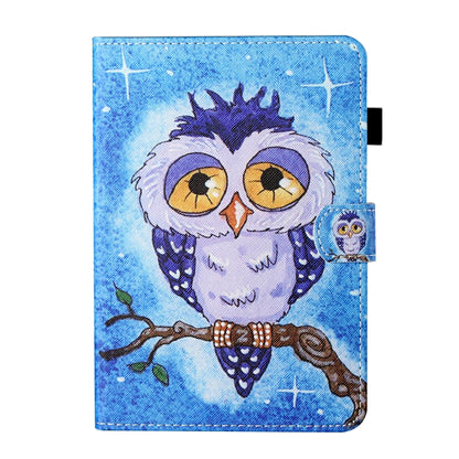 For Samsung Galaxy Tab A 10.5 T590/T595 Coloured Drawing Stitching Horizontal Flip Leather Case with Holder & Card Slot & Sleep / Wake-up Function(Blue Owl) by bashfashion
