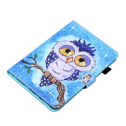 For Samsung Galaxy Tab A 10.5 T590/T595 Coloured Drawing Stitching Horizontal Flip Leather Case with Holder & Card Slot & Sleep / Wake-up Function(Blue Owl) by bashfashion