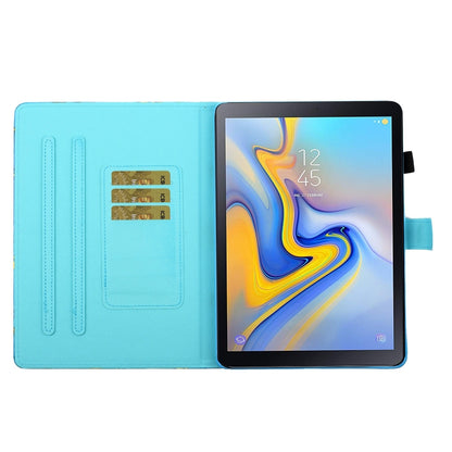 For Samsung Galaxy Tab A 10.5 T590/T595 Coloured Drawing Stitching Horizontal Flip Leather Case with Holder & Card Slot & Sleep / Wake-up Function(Blue Owl) by bashfashion