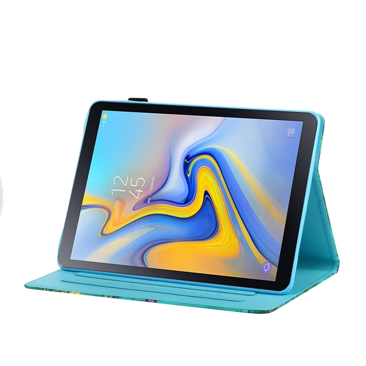 For Samsung Galaxy Tab A 10.5 T590/T595 Coloured Drawing Stitching Horizontal Flip Leather Case with Holder & Card Slot & Sleep / Wake-up Function(Blue Owl) by bashfashion