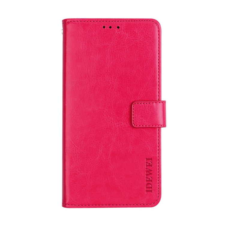 For Alcatel 1B 2020 idewei Crazy Horse Texture Horizontal Flip Leather Case with Holder & Card Slots & Wallet(Rose Red) by idewei