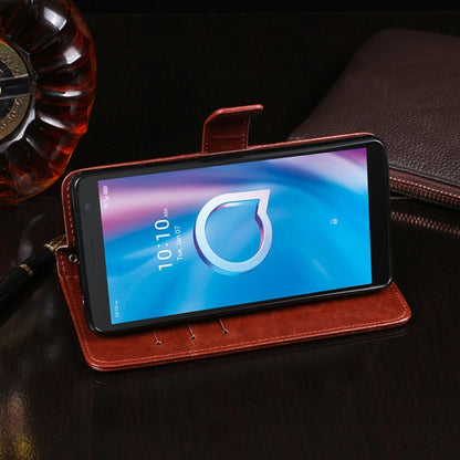 For Alcatel 1B 2020 idewei Crazy Horse Texture Horizontal Flip Leather Case with Holder & Card Slots & Wallet(Rose Red) by idewei