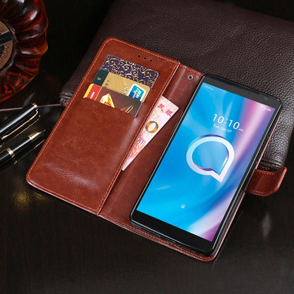 For Alcatel 1B 2020 idewei Crazy Horse Texture Horizontal Flip Leather Case with Holder & Card Slots & Wallet(Rose Red) by idewei