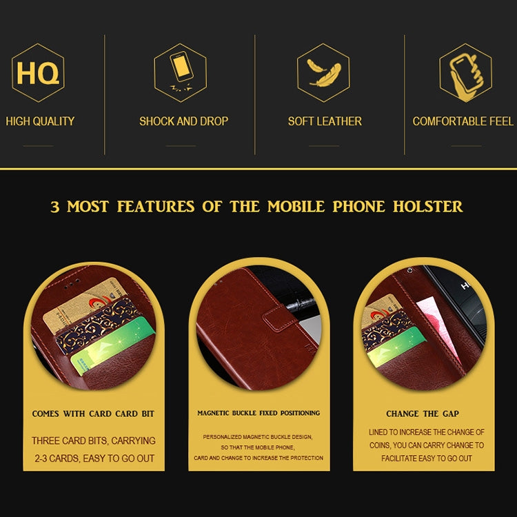 For Alcatel 1B 2020 idewei Crazy Horse Texture Horizontal Flip Leather Case with Holder & Card Slots & Wallet(Rose Red) by idewei