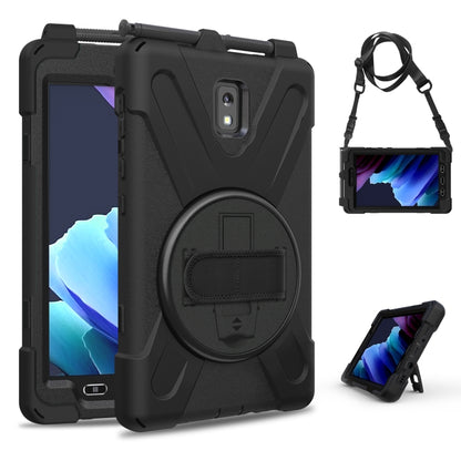 For Samsung Galaxy Tab active 3 T570 / T575 8.0 Shockproof Colorful Silicone + PC Protective Case with Holder & Shoulder Strap & Hand Strap(Black) by bashfashion