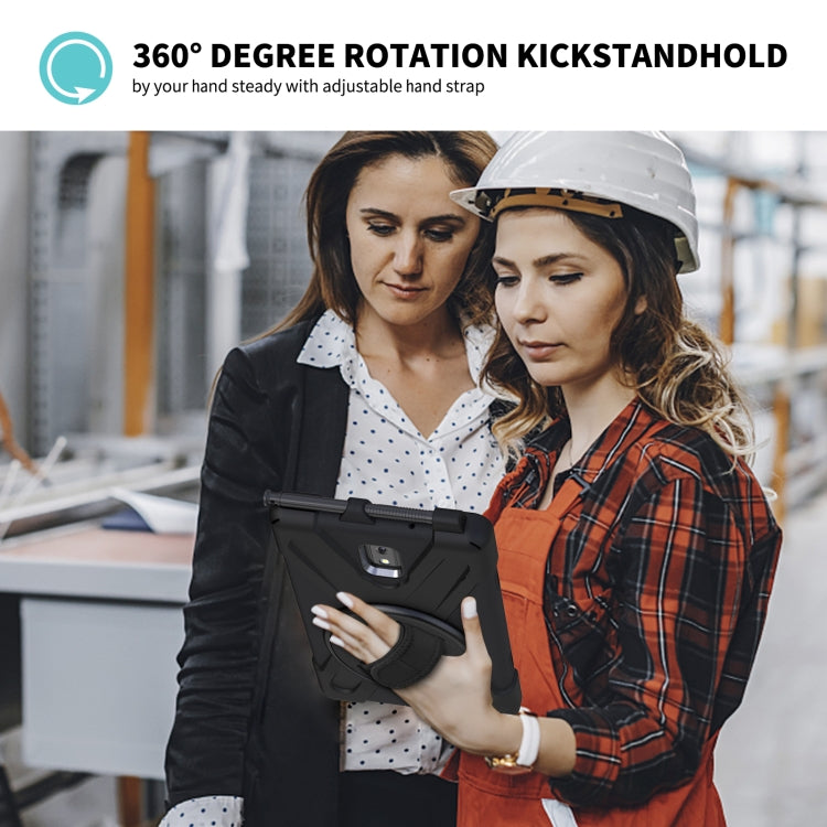 For Samsung Galaxy Tab active 3 T570 / T575 8.0 Shockproof Colorful Silicone + PC Protective Case with Holder & Shoulder Strap & Hand Strap(Black) by bashfashion