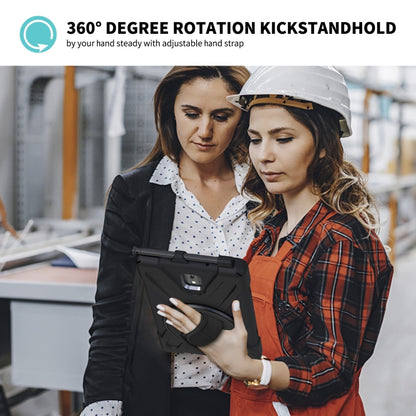 For Samsung Galaxy Tab active 3 T570 / T575 8.0 Shockproof Colorful Silicone + PC Protective Case with Holder & Shoulder Strap & Hand Strap(Black) by bashfashion