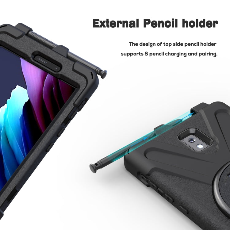 For Samsung Galaxy Tab active 3 T570 / T575 8.0 Shockproof Colorful Silicone + PC Protective Case with Holder & Shoulder Strap & Hand Strap(Black) by bashfashion