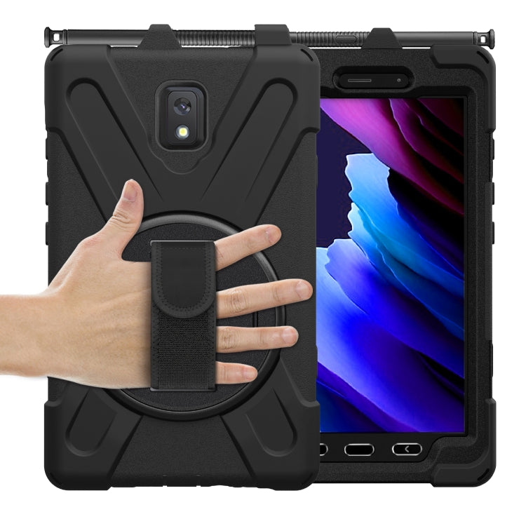 For Samsung Galaxy Tab active 3 T570 / T575 8.0 Shockproof Colorful Silicone + PC Protective Case with Holder & Shoulder Strap & Hand Strap(Black) by bashfashion