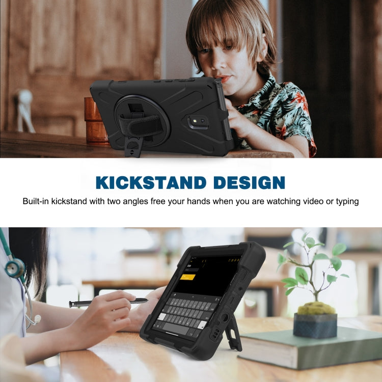 For Samsung Galaxy Tab active 3 T570 / T575 8.0 Shockproof Colorful Silicone + PC Protective Case with Holder & Shoulder Strap & Hand Strap(Black) by bashfashion