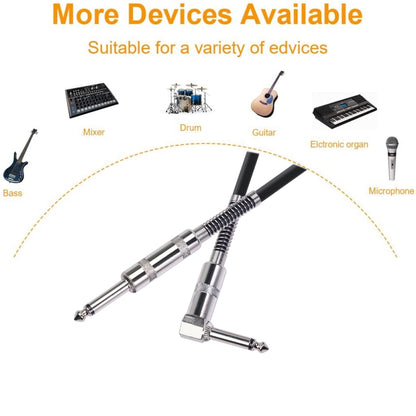 TC048SL 6.35mm Plug Straight to Elbow Electric Guitar Audio Cable, Cable Length:10m by bashfashion