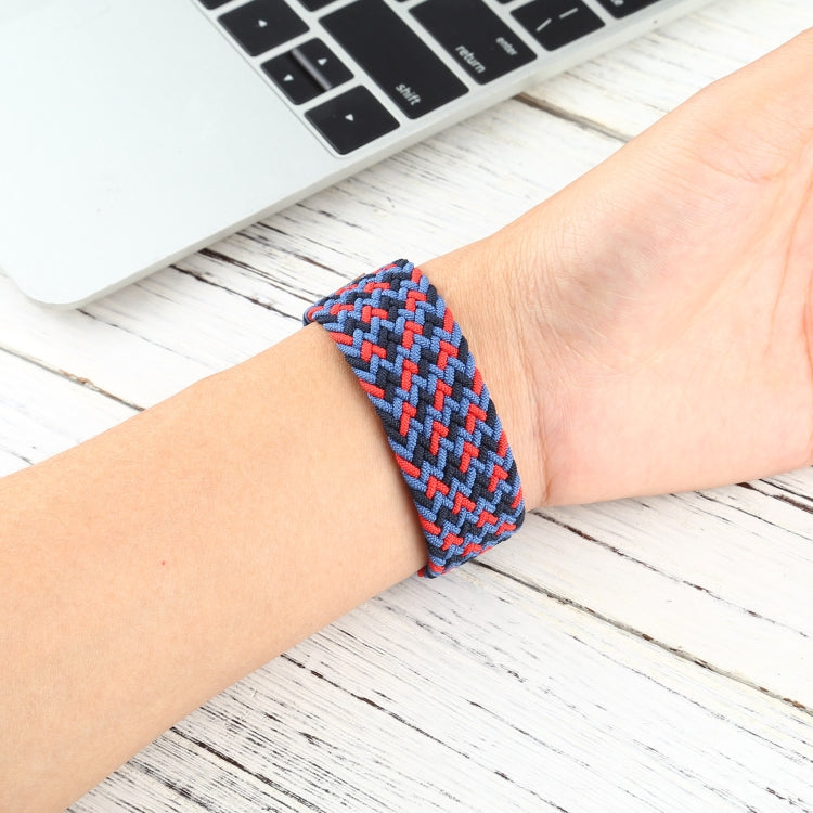 Mixed Color Nylon Braided Single Loop Watch Band For Apple Watch Series 9&8&7 41mm / SE 3&SE 2&6&SE&5&4 40mm / 3&2&1 38mm, Size:S(Red Camouflage) by bashfashion