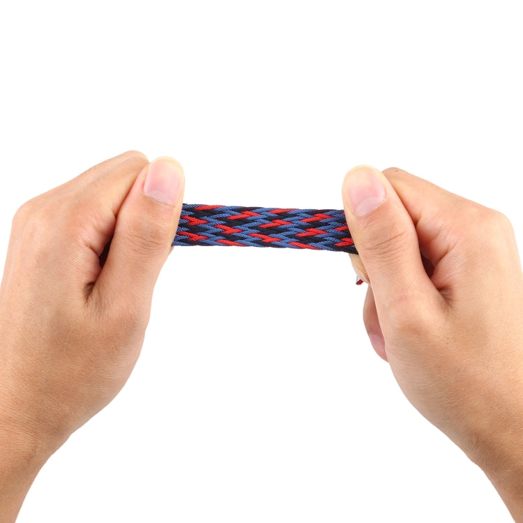 Mixed Color Nylon Braided Single Loop Watch Band For Apple Watch Series 9&8&7 41mm / SE 3&SE 2&6&SE&5&4 40mm / 3&2&1 38mm, Size:M(Red Camouflage) by bashfashion