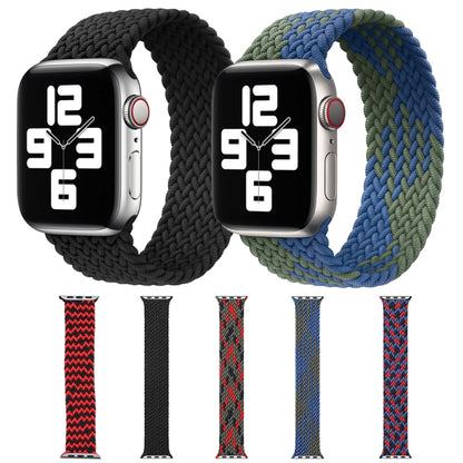 Mixed Color Nylon Braided Single Loop Watch Band For Apple Watch Series 9&8&7 41mm / SE 3&SE 2&6&SE&5&4 40mm / 3&2&1 38mm, Size:M(Red Camouflage) by bashfashion
