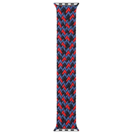 Mixed Color Nylon Braided Single Loop Watch Band For Apple Watch Series 9&8&7 41mm / SE 3&SE 2&6&SE&5&4 40mm / 3&2&1 38mm, Size:L(Red Camouflage) by bashfashion