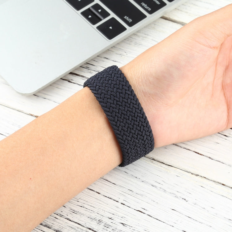 Mixed Color Nylon Braided Single Loop Watch Band For Apple Watch Series 7 41mm / 6 & SE & 5 & 4 40mm / 3 & 2 & 1 38mm, Size:L(Charcoal) by bashfashion