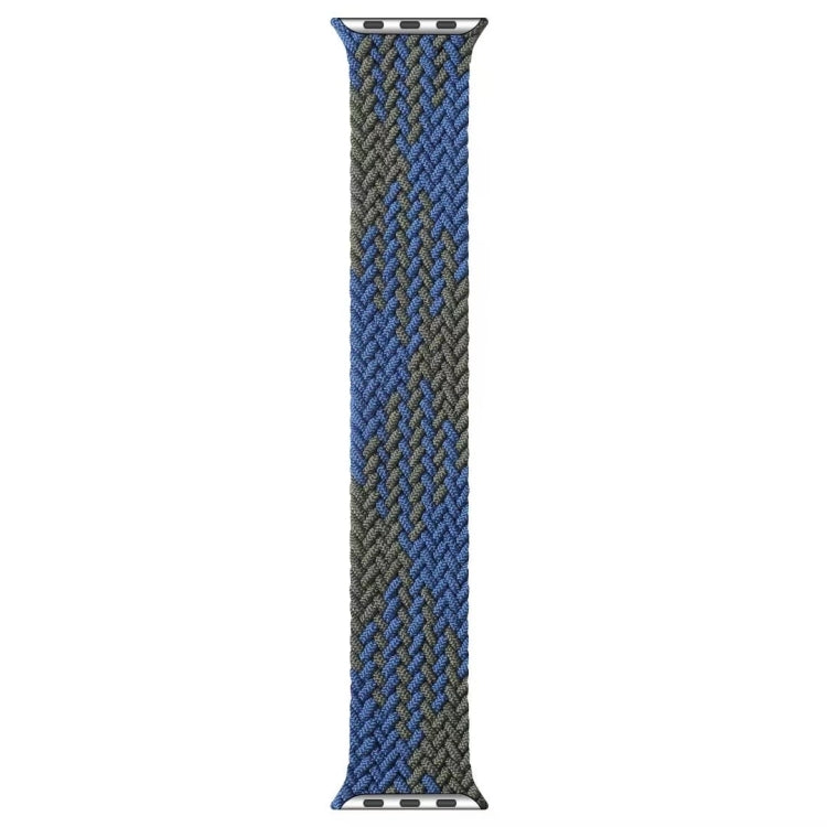 Mixed Color Nylon Braided Single Loop Watch Band For Apple Watch Series 7 45mm / 6 & SE & 5 & 4 44mm / 3 & 2 & 1 42mm, Size:M(Blue Green) by bashfashion