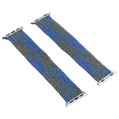 Mixed Color Nylon Braided Single Loop Watch Band For Apple Watch Series 7 45mm / 6 & SE & 5 & 4 44mm / 3 & 2 & 1 42mm, Size:M(Blue Green) by bashfashion