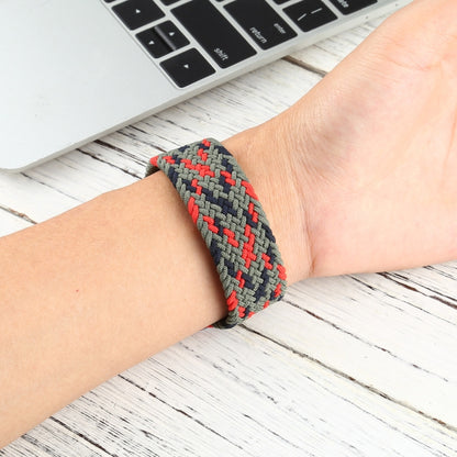 Mixed Color Nylon Braided Single Loop Watch Band For Apple Watch Series 7 45mm / 6 & SE & 5 & 4 44mm / 3 & 2 & 1 42mm, Size:M(Green Camouflage) by bashfashion