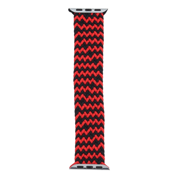 Mixed Color Nylon Braided Single Loop Watch Band For Apple Watch Ultra 49mm&Watch Ultra 2 49mm / Series 9&8&7 45mm / SE 3&SE 2&6&SE&5&4 44mm / 3&2&1 42mm, Size:L(Red Black) by bashfashion