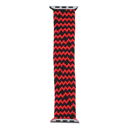 Mixed Color Nylon Braided Single Loop Watch Band For Apple Watch Ultra 49mm&Watch Ultra 2 49mm / Series 9&8&7 45mm / SE 3&SE 2&6&SE&5&4 44mm / 3&2&1 42mm, Size:L(Red Black) by bashfashion