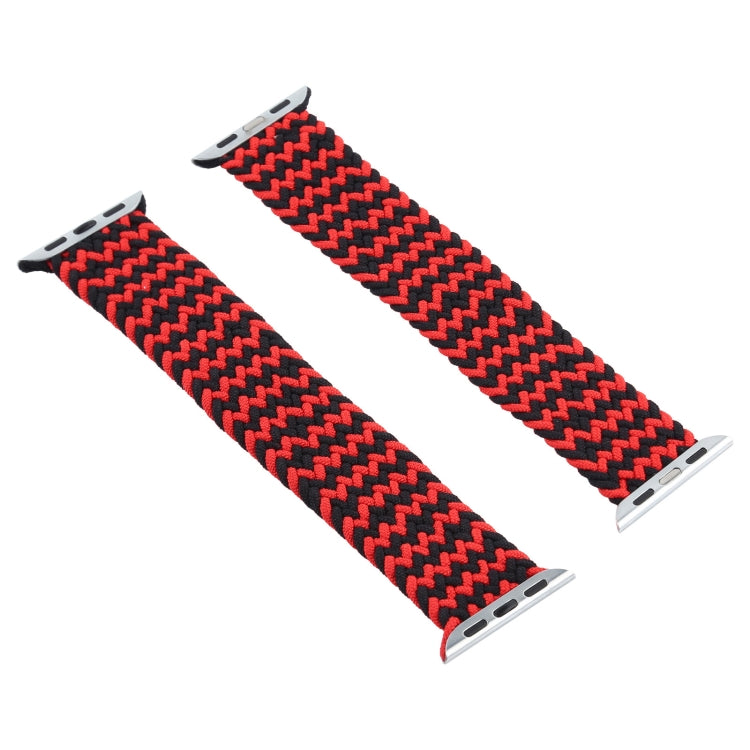 Mixed Color Nylon Braided Single Loop Watch Band For Apple Watch Ultra 49mm&Watch Ultra 2 49mm / Series 9&8&7 45mm / SE 3&SE 2&6&SE&5&4 44mm / 3&2&1 42mm, Size:L(Red Black) by bashfashion