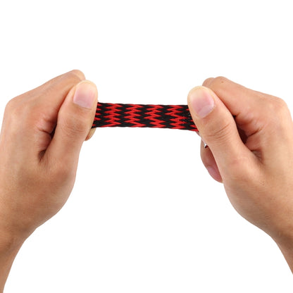 Mixed Color Nylon Braided Single Loop Watch Band For Apple Watch Ultra 49mm&Watch Ultra 2 49mm / Series 9&8&7 45mm / SE 3&SE 2&6&SE&5&4 44mm / 3&2&1 42mm, Size:L(Red Black) by bashfashion