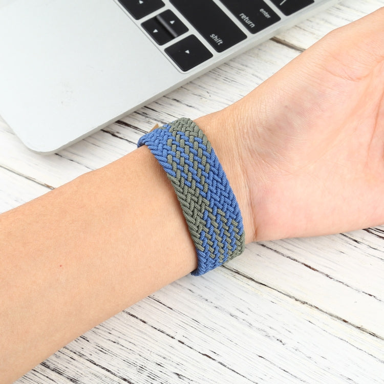 Mixed Color Nylon Braided Single Loop Watch Band For Apple Watch Ultra 49mm&Watch Ultra 2 49mm / Series 9&8&7 45mm / SE 3&SE 2&6&SE&5&4 44mm / 3&2&1 42mm, Size:L(Blue Green) by bashfashion