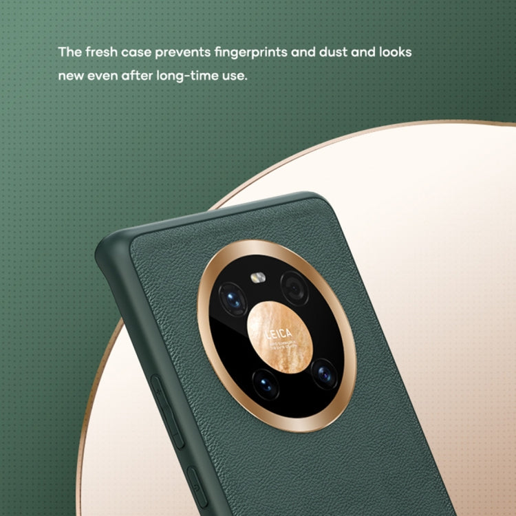 For Huawei Mate 40 ROCK Full Coverage Shockproof PC+TPU+PU Protective Case(Army Green) by ROCK