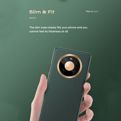 For Huawei Mate 40 ROCK Full Coverage Shockproof PC+TPU+PU Protective Case(Army Green) by ROCK