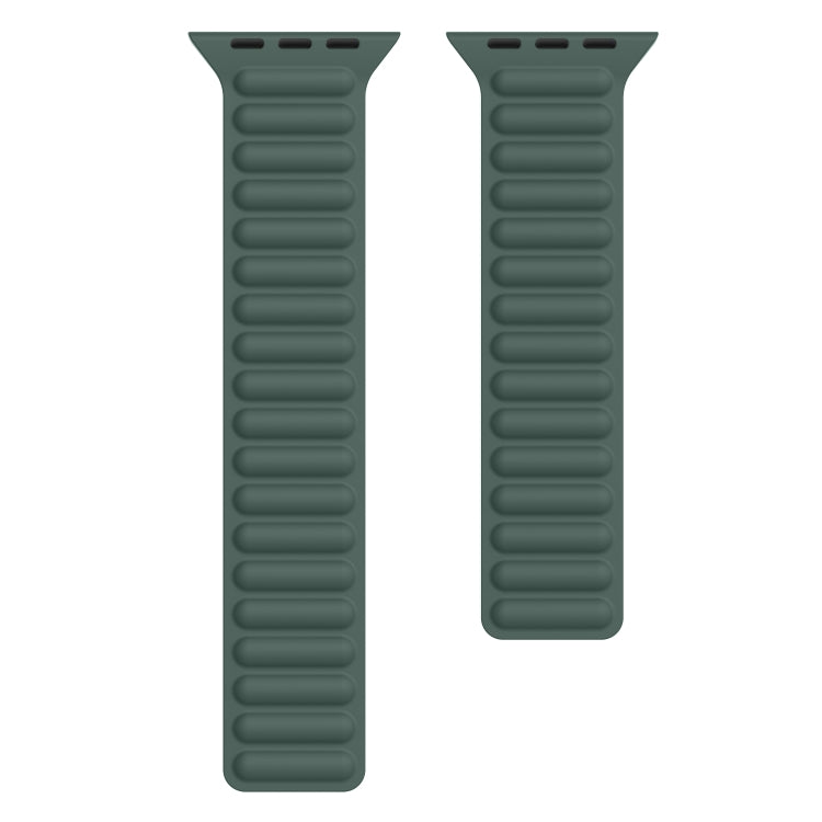 Silicone Magnetic Chain Watch Band For Apple Watch Series 7 41mm / 6 & SE & 5 & 4 40mm / 3 & 2 & 1 38mm(Olive Green) by bashfashion