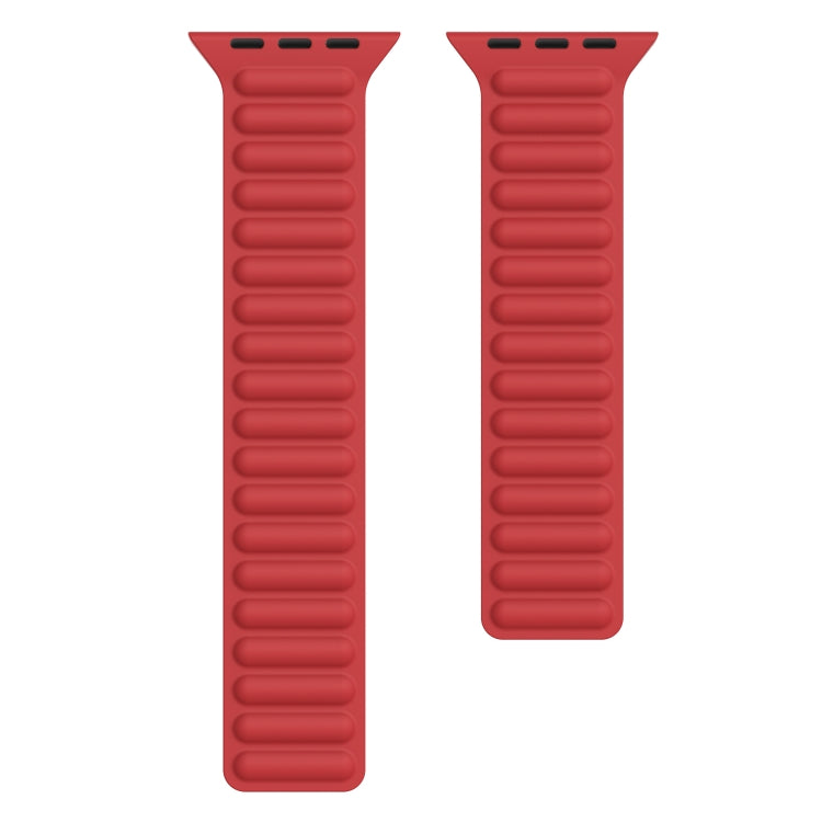 Silicone Magnetic Chain Watch Band For Apple Watch Series 7 41mm / 6 & SE & 5 & 4 40mm / 3 & 2 & 1 38mm(Red) by bashfashion