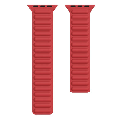 Silicone Magnetic Chain Watch Band For Apple Watch Series 7 41mm / 6 & SE & 5 & 4 40mm / 3 & 2 & 1 38mm(Red) by bashfashion