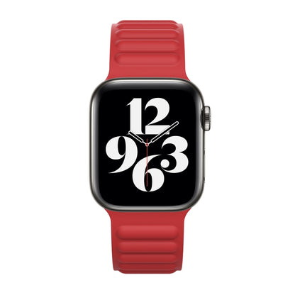 Silicone Magnetic Chain Watch Band For Apple Watch Series 7 41mm / 6 & SE & 5 & 4 40mm / 3 & 2 & 1 38mm(Red) by bashfashion