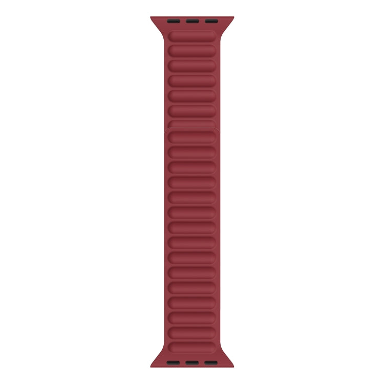 Silicone Magnetic Chain Watch Band For Apple Watch Series 7 41mm / 6 & SE & 5 & 4 40mm / 3 & 2 & 1 38mm(Wine Red) by bashfashion