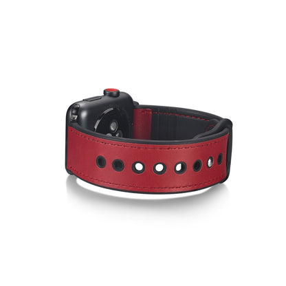 Paste Leather TPU Watch Band For Apple Watch Series 9&8&7 41mm / SE 3&SE 2&6&SE&5&4 40mm / 3&2&1 38mm(Red) by bashfashion