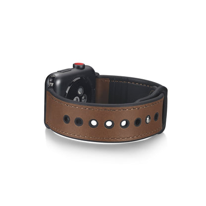 Paste Leather TPU Watch Band For Apple Watch Series 9&8&7 41mm / SE 3&SE 2&6&SE&5&4 40mm / 3&2&1 38mm(Brown) by bashfashion