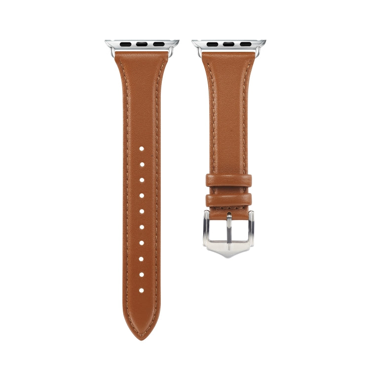 Genuine Leather Watch Band For Apple Watch Series 7 41mm / 6 & SE & 5 & 4 40mm / 3 & 2 & 1 38mm(Brown) by bashfashion