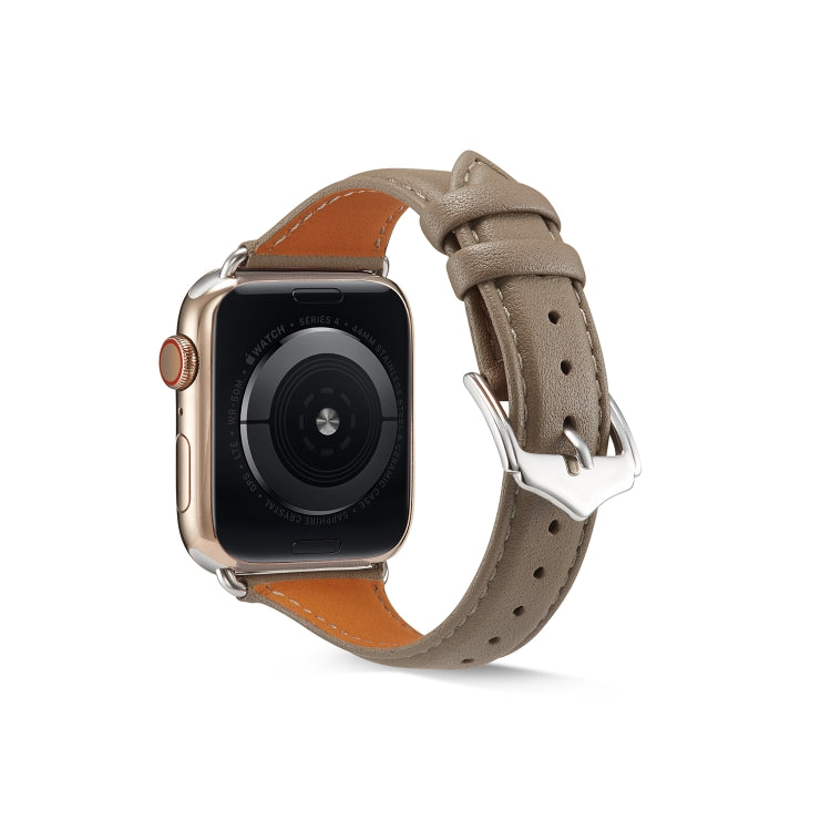 Genuine Leather Watch Band For Apple Watch Series 7 41mm / 6 & SE & 5 & 4 40mm / 3 & 2 & 1 38mm(Grey) by bashfashion