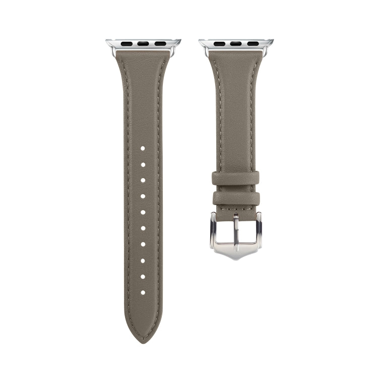 Genuine Leather Watch Band For Apple Watch Series 7 41mm / 6 & SE & 5 & 4 40mm / 3 & 2 & 1 38mm(Grey) by bashfashion