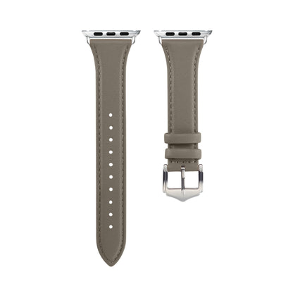 Genuine Leather Watch Band For Apple Watch Series 7 41mm / 6 & SE & 5 & 4 40mm / 3 & 2 & 1 38mm(Grey) by bashfashion