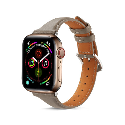 Genuine Leather Watch Band For Apple Watch Series 7 41mm / 6 & SE & 5 & 4 40mm / 3 & 2 & 1 38mm(Grey) by bashfashion