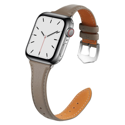 Genuine Leather Watch Band For Apple Watch Series 7 41mm / 6 & SE & 5 & 4 40mm / 3 & 2 & 1 38mm(Grey) by bashfashion