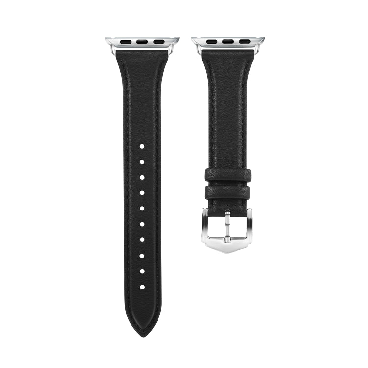 Genuine Leather Watch Band For Apple Watch Series 7 41mm / 6 & SE & 5 & 4 40mm / 3 & 2 & 1 38mm(Black) by bashfashion