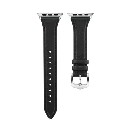 Genuine Leather Watch Band For Apple Watch Series 7 41mm / 6 & SE & 5 & 4 40mm / 3 & 2 & 1 38mm(Black) by bashfashion