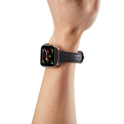 Genuine Leather Watch Band For Apple Watch Series 7 41mm / 6 & SE & 5 & 4 40mm / 3 & 2 & 1 38mm(Black) by bashfashion