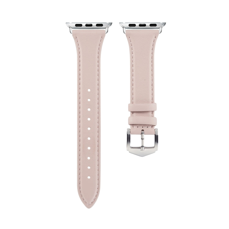 Genuine Leather Watch Band For Apple Watch Series 7 45mm / 6 & SE & 5 & 4 44mm / 3 & 2 & 1 42mm(Pink) by bashfashion