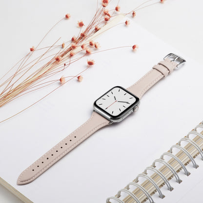 Genuine Leather Watch Band For Apple Watch Series 7 45mm / 6 & SE & 5 & 4 44mm / 3 & 2 & 1 42mm(Pink) by bashfashion