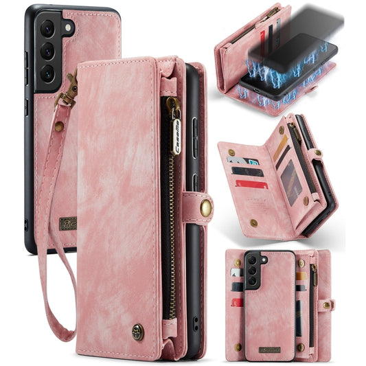 For Samsung Galaxy S21+ 5G CaseMe-008 Detachable Multifunctional Flip Leather Phone Case(Pink) by CaseMe